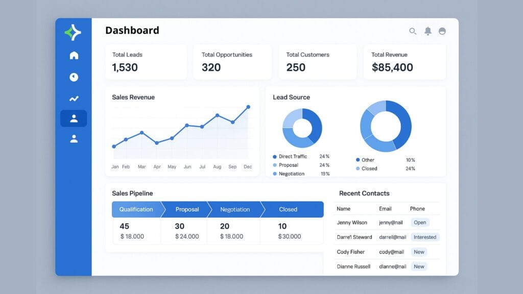 A sample CRM Dashboard A sample CRM Dashboard